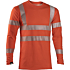 4428 White-red safety t-shirt, long sleeve