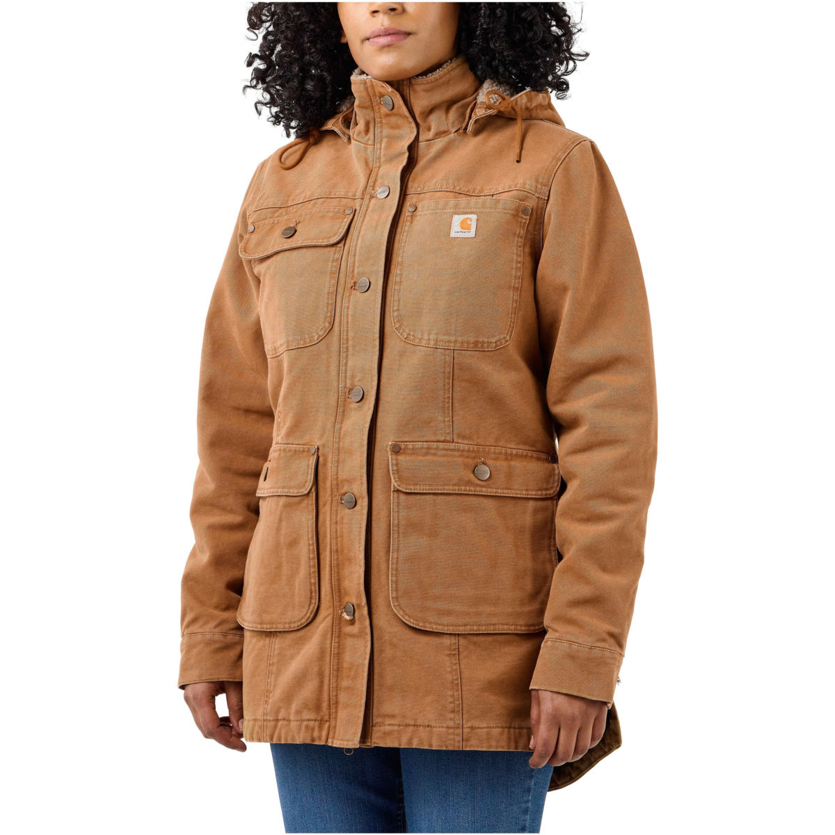 Loose fit weathered duck coat