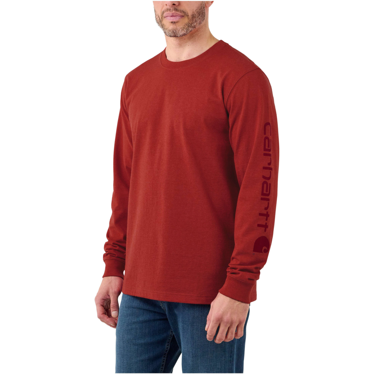 Relaxed fit heavyweight long-sleeve logo sleeve graphic t-shirt