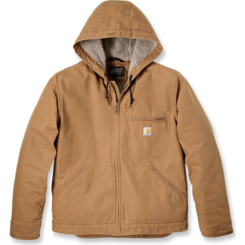 Relaxed Fit Washed Duck Sherpa Lined Jacket