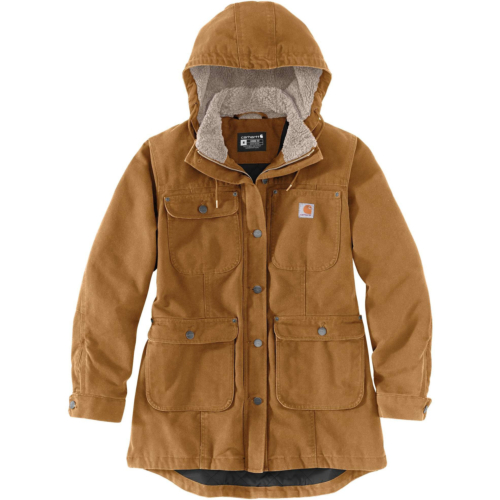Loose fit weathered duck coat
